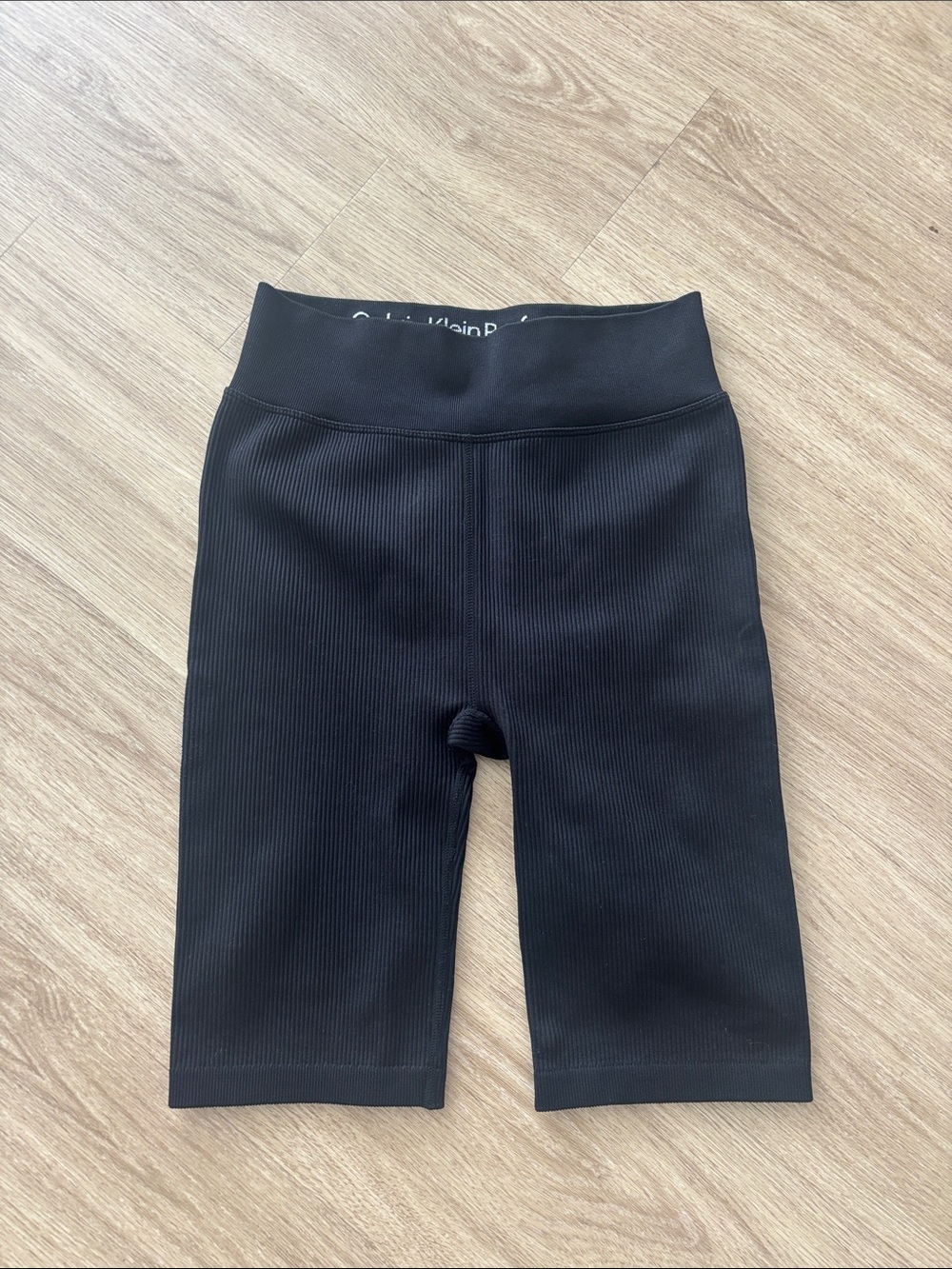 Calvin Klein Performance Ribbed Black Bike Shorts